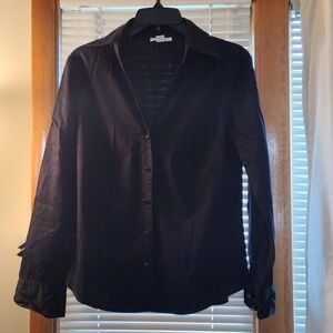 Long Sleeved Shirt With Silver & Black Buttons